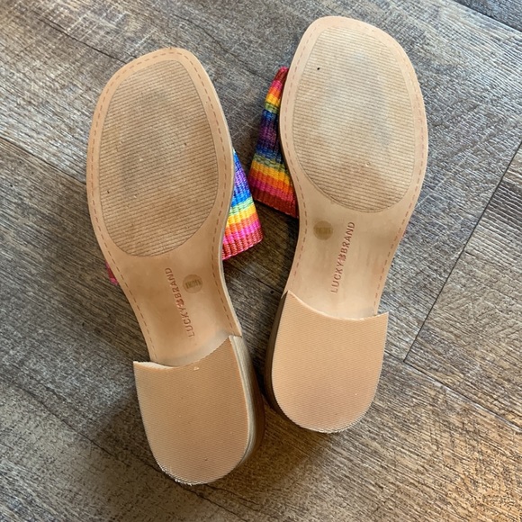 Lucky Brand Frijajana Stripe Slide Sandals Rainbow - Picture 6 of 9
